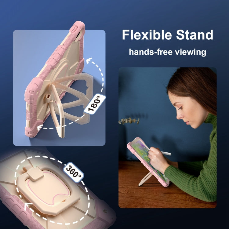 For Huawei Matepad SE 11 2024 Contrast Color Robot Silicone Hybrid PC Tablet Case(Rose Gold Beige) - Huawei by PMC Jewellery | Online Shopping South Africa | PMC Jewellery | Buy Now Pay Later Mobicred