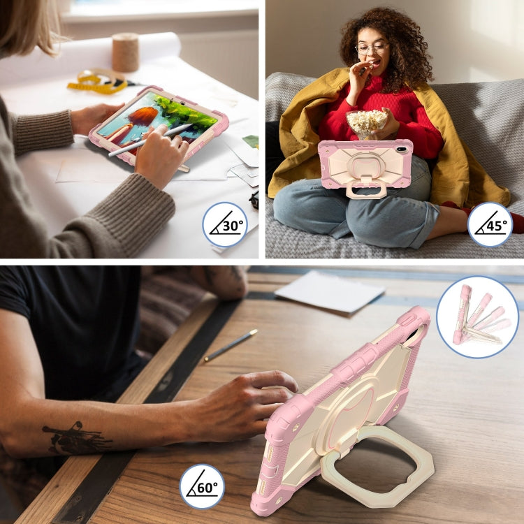 For Huawei Matepad SE 11 2024 Contrast Color Robot Silicone Hybrid PC Tablet Case(Rose Gold Beige) - Huawei by PMC Jewellery | Online Shopping South Africa | PMC Jewellery | Buy Now Pay Later Mobicred