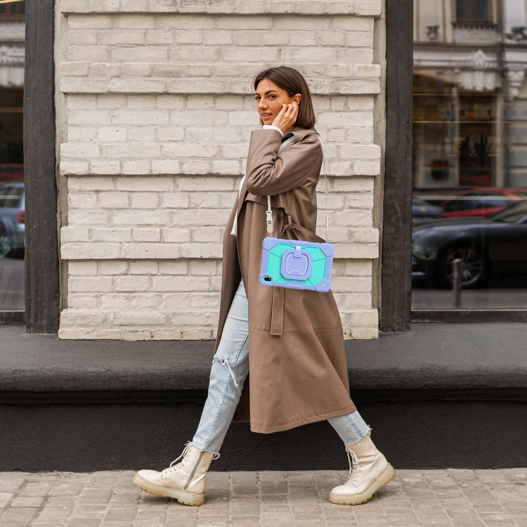 For Huawei Matepad SE 11 2024 Contrast Color Robot Silicone Hybrid PC Tablet Case(Purple Mint Green) - Huawei by PMC Jewellery | Online Shopping South Africa | PMC Jewellery | Buy Now Pay Later Mobicred