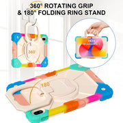 For Huawei Matepad SE 11 2024 Contrast Color Robot Silicone Hybrid PC Tablet Case(Colorful Blue)