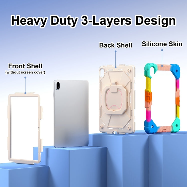 For Huawei Matepad SE 11 2024 Contrast Color Robot Silicone Hybrid PC Tablet Case(Colorful Blue) - Huawei by PMC Jewellery | Online Shopping South Africa | PMC Jewellery | Buy Now Pay Later Mobicred