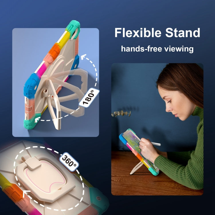 For Huawei Matepad SE 11 2024 Contrast Color Robot Silicone Hybrid PC Tablet Case(Colorful Blue) - Huawei by PMC Jewellery | Online Shopping South Africa | PMC Jewellery | Buy Now Pay Later Mobicred