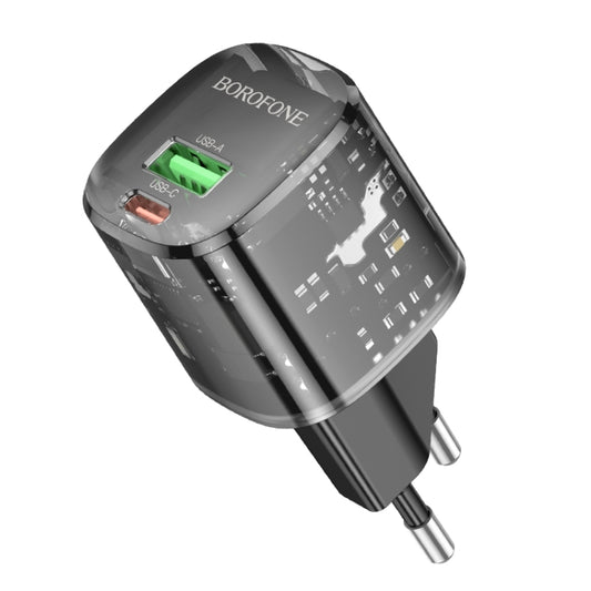 BOROFONE BN17 PD20W USB, USB-C / Type-C Charger, Plug Type:EU Plug(Black) - USB Charger by Borofone | Online Shopping South Africa | PMC Jewellery | Buy Now Pay Later Mobicred