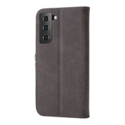 For Samsung Galaxy S25+ 5G Embossed Happy Cat Pattern Flip Leather Phone Case(Grey)