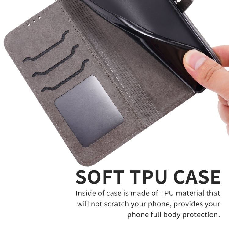 For Samsung Galaxy S25+ 5G Embossed Happy Cat Pattern Flip Leather Phone Case(Grey) - Galaxy S25+ 5G Cases by PMC Jewellery | Online Shopping South Africa | PMC Jewellery | Buy Now Pay Later Mobicred