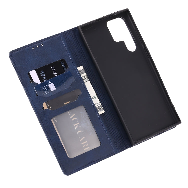 For Samsung Galaxy S25 Ultra 5G Embossed Happy Cat Pattern Flip Leather Phone Case(Blue) - Galaxy S25 Ultra 5G Cases by PMC Jewellery | Online Shopping South Africa | PMC Jewellery | Buy Now Pay Later Mobicred