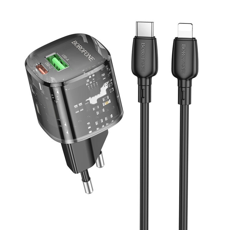 BOROFONE BN17 PD20W USB, Type-C Charger with 1m Type-C to 8 Pin Cable Set, Plug Type:EU Plug(Black) - free shipping - PMC Jewellery - Order now!