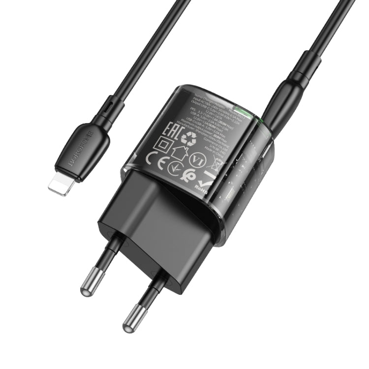 BOROFONE BN17 PD20W USB, Type-C Charger with 1m Type-C to 8 Pin Cable Set, Plug Type:EU Plug(Black) - free shipping - PMC Jewellery - Order now!