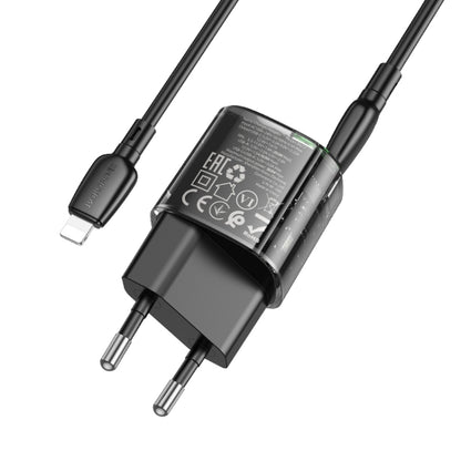 BOROFONE BN17 PD20W USB, Type-C Charger with 1m Type-C to 8 Pin Cable Set, Plug Type:EU Plug(Black) - free shipping - PMC Jewellery - Order now!