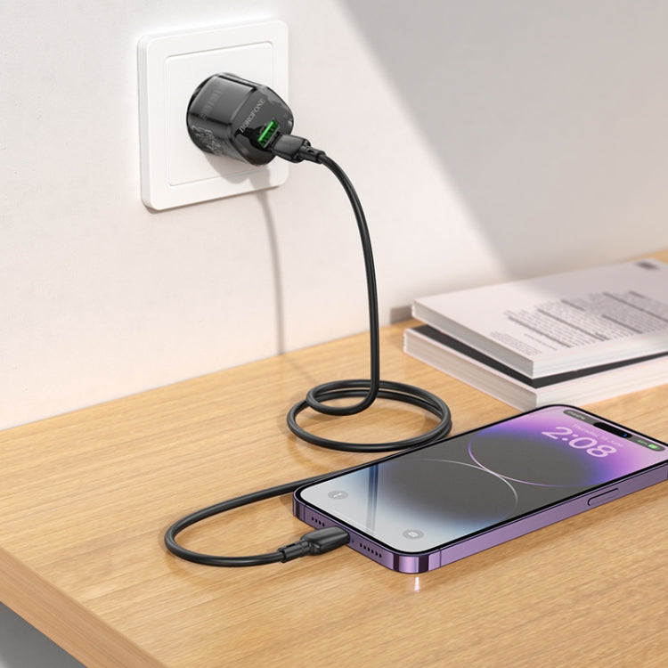 BOROFONE BN17 PD20W USB, Type-C Charger with 1m Type-C to 8 Pin Cable Set, Plug Type:EU Plug(Black) - free shipping - PMC TechLife - Order now!