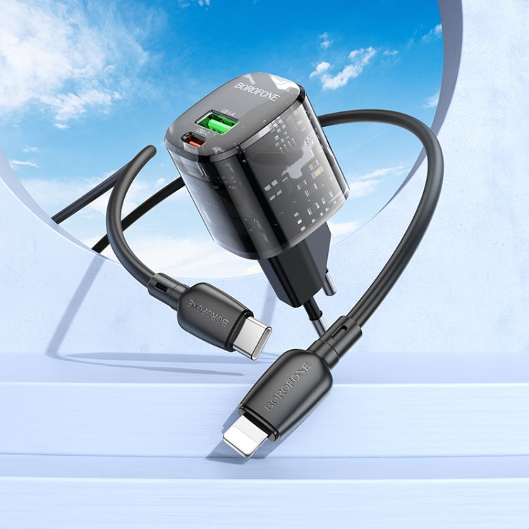 BOROFONE BN17 PD20W USB, Type-C Charger with 1m Type-C to 8 Pin Cable Set, Plug Type:EU Plug(Black) - free shipping - PMC Jewellery - Order now!