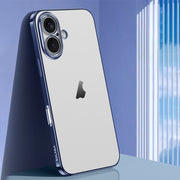 For iPhone 16 Plus SULADA Natural Color Series Electroplating Frosted TPU Phone Case(Titanium Blue)