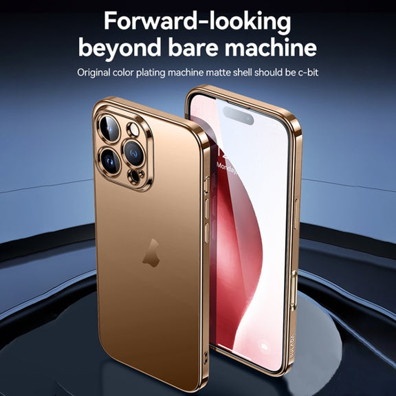 For iPhone 16 Plus SULADA Natural Color Series Electroplating Frosted TPU Phone Case(Gold)
