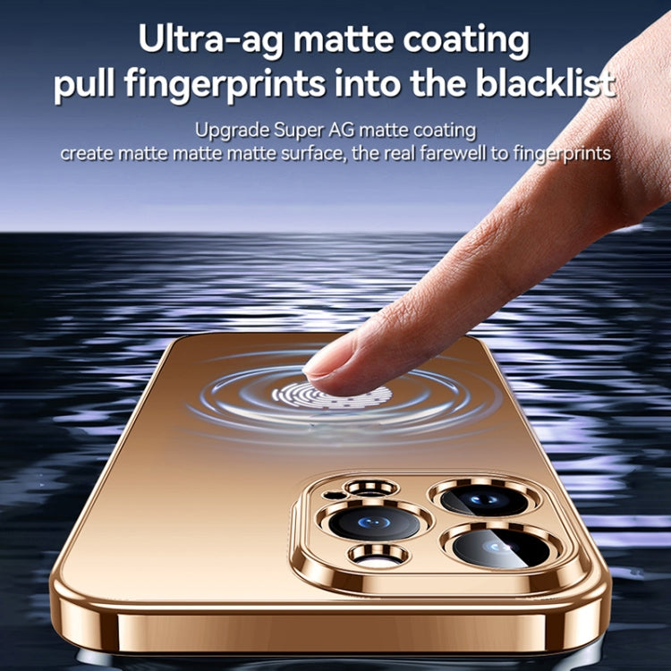 For iPhone 16 Plus SULADA Natural Color Series Electroplating Frosted TPU Phone Case(Gold)