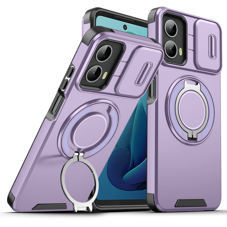 For Motorola Moto G 5G 2024 Sliding Camshield Ring Holder Phone Case(Purple) - Motorola Cases by PMC Jewellery | Online Shopping South Africa | PMC Jewellery | Buy Now Pay Later Mobicred