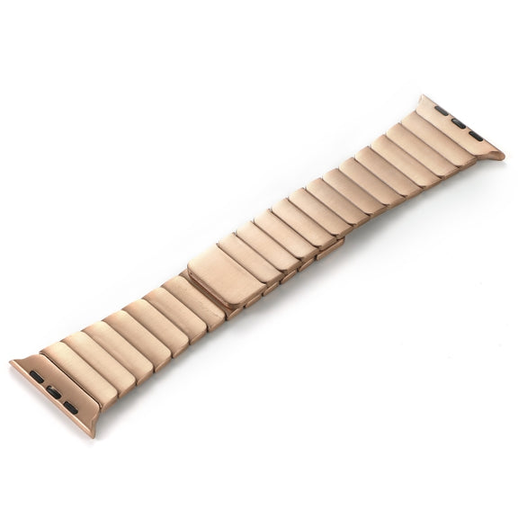 For Apple Watch SE 2023 44mm Single Bead Magnetic Stainless Steel Watch Band(Rose Gold)