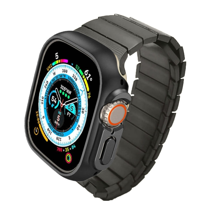 For Apple Watch Ultra 2 49mm Single Bead Magnetic Stainless Steel Watch Band(Black) - free shipping - PMc TechLife - Order now!
