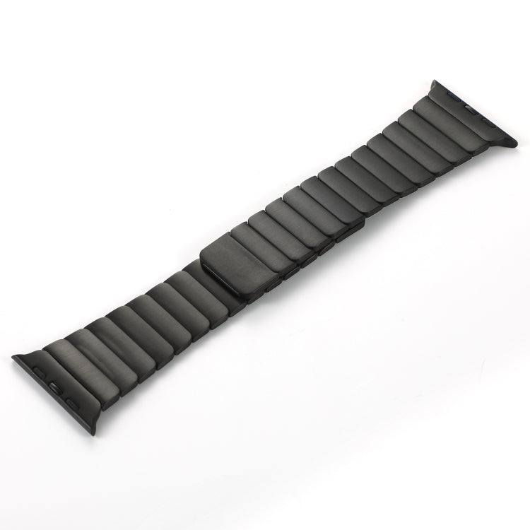 For Apple Watch Ultra 2 49mm Single Bead Magnetic Stainless Steel Watch Band(Black)