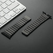 For Apple Watch Ultra 2 49mm Single Bead Magnetic Stainless Steel Watch Band(Black)
