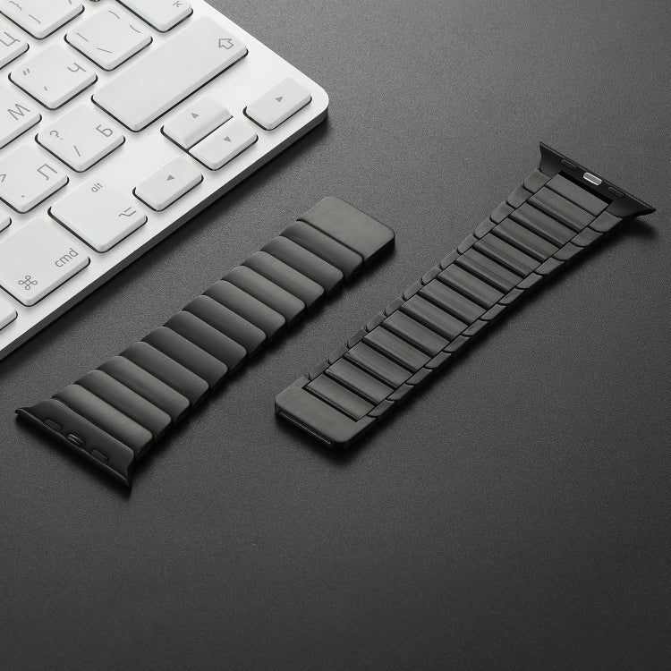 For Apple Watch Ultra 2 49mm Single Bead Magnetic Stainless Steel Watch Band(Black)