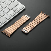 For Apple Watch Ultra 2 49mm Single Bead Magnetic Stainless Steel Watch Band(Rose Gold)