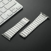 For Apple Watch Series 9 45mm Single Bead Magnetic Stainless Steel Watch Band(Silver)