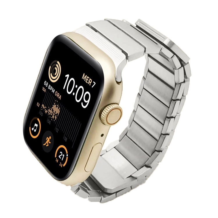 For Apple Watch SE 40mm Single Bead Magnetic Stainless Steel Watch Band(Silver)