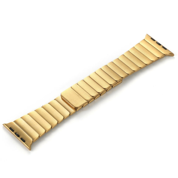 For Apple Watch SE 44mm Single Bead Magnetic Stainless Steel Watch Band(Gold)