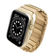 For Apple Watch Series 6 44mm Single Bead Magnetic Stainless Steel Watch Band(Rose Gold)