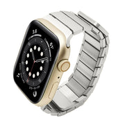 For Apple Watch Series 6 44mm Single Bead Magnetic Stainless Steel Watch Band(Silver)