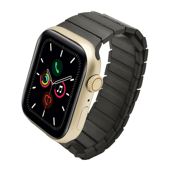 For Apple Watch Series 5 44mm Single Bead Magnetic Stainless Steel Watch Band(Black)