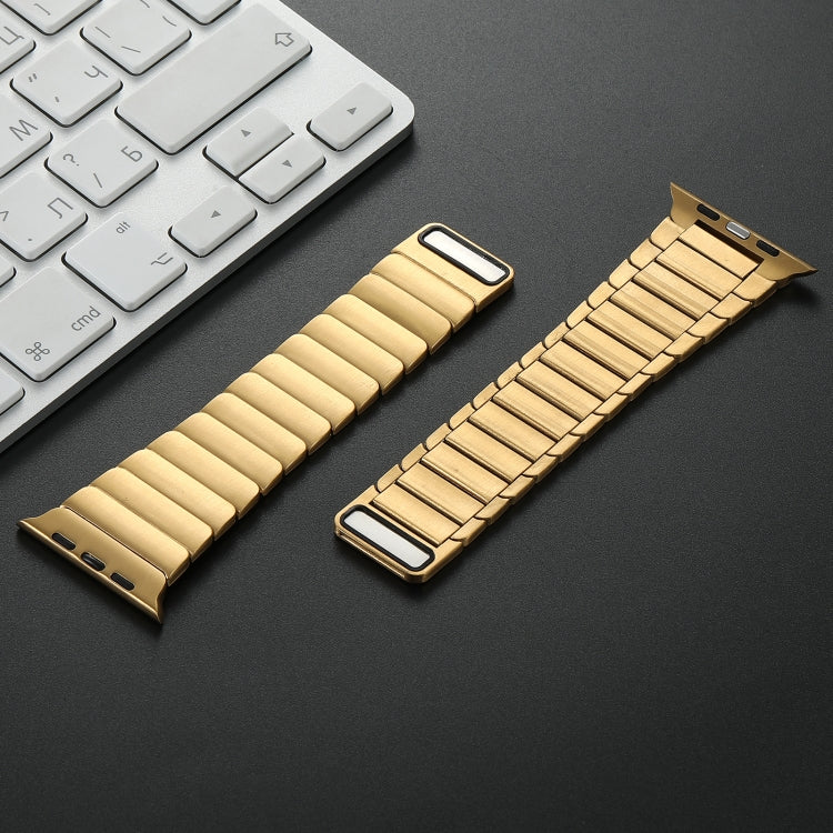 For Apple Watch Series 5 40mm Single Bead Magnetic Stainless Steel Watch Band(Gold)