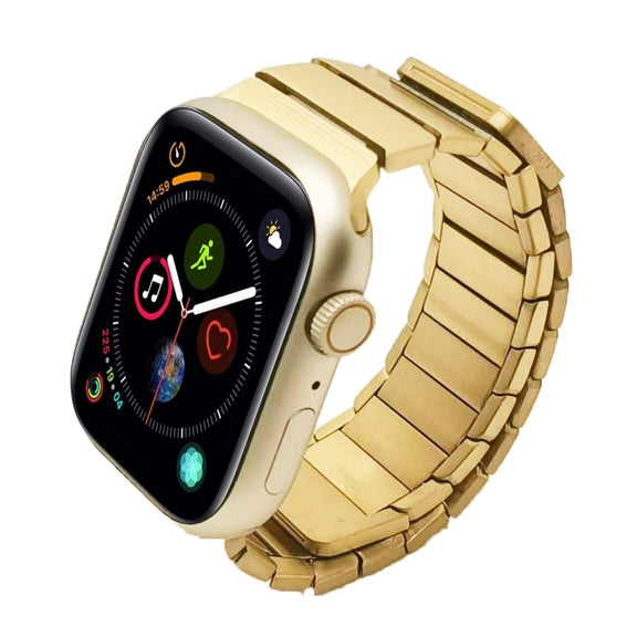 For Apple Watch Series 4 44mm Single Bead Magnetic Stainless Steel Watch Band(Gold)