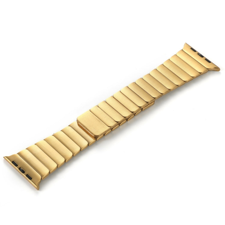 For Apple Watch Series 3 38mm Single Bead Magnetic Stainless Steel Watch Band(Gold)