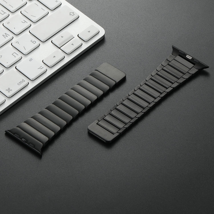 For Apple Watch Series 10 46mm Single Bead Magnetic Stainless Steel Watch Band(Black)