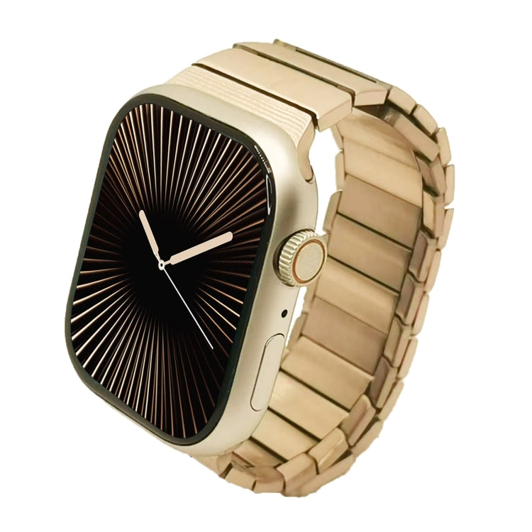 For Apple Watch Series 10 46mm Single Bead Magnetic Stainless Steel Watch Band(Rose Gold) - free shipping - PMc TechLife - Order now!