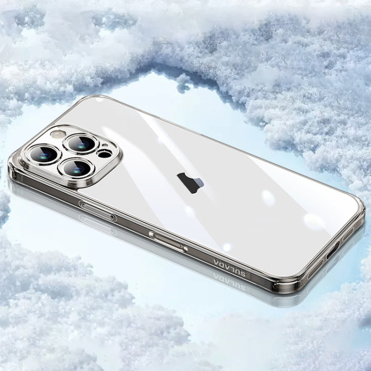 For iPhone 16 Pro SULADA TPU Frame Tempered Glass Transparent Phone Case(Black) - iPhone 16 Pro Cases by SULADA | Online Shopping South Africa | PMC Jewellery | Buy Now Pay Later Mobicred