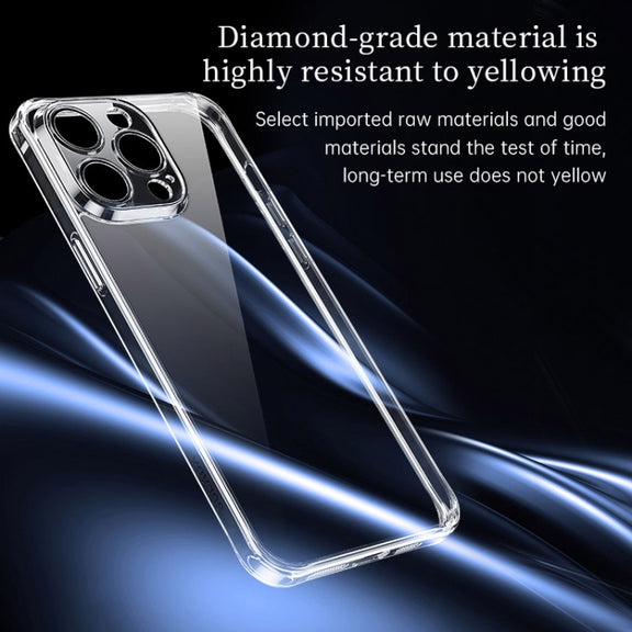 For iPhone 16 Pro SULADA TPU Frame Tempered Glass Transparent Phone Case(White)