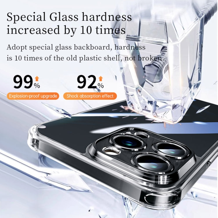 For iPhone 16 SULADA TPU Frame Tempered Glass Transparent Phone Case(Black)
