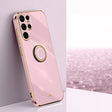 For Samsung Galaxy S25 Ultra 5G XINLI Straight 6D Plating Gold Edge TPU Shockproof Case with Ring Holder(Cherry Purple) - Galaxy S25 Ultra 5G Cases by XINLI | Online Shopping South Africa | PMC Jewellery | Buy Now Pay Later Mobicred