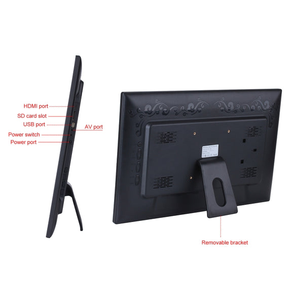 23.6 inch LED Screen Digital Photo Frame, Plug Type:US Plug(Black)
