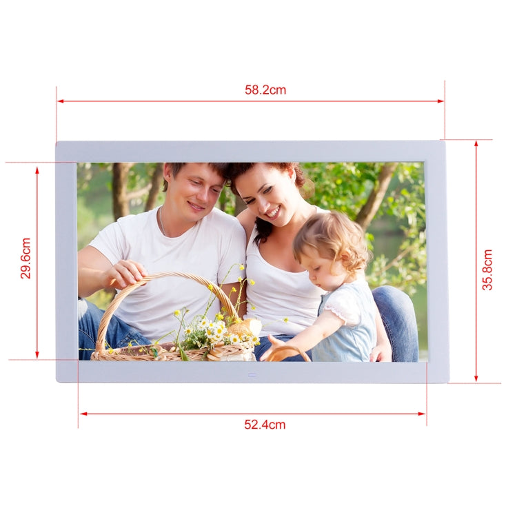 23.6 inch LED Screen Digital Photo Frame, Plug Type:US Plug(White) - free shipping - PMC TechLife - Order now!
