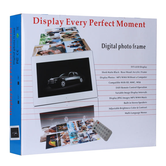 23.6 inch LED Screen Digital Photo Frame, Plug Type:US Plug(White)
