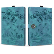 For OnePlus Pad / Pad Pro 12.1 Cartoon Sakura Cat Embossed Leather Tablet Case(Green)