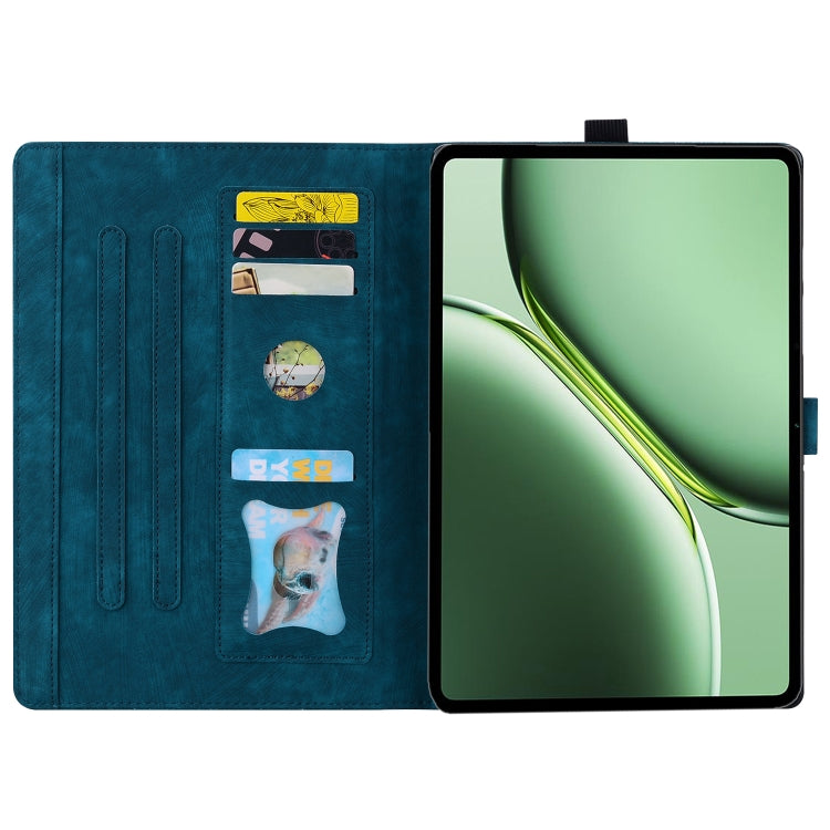 For OnePlus Pad / Pad Pro 12.1 Cartoon Sakura Cat Embossed Leather Tablet Case(Blue) - Others by PMC TechLife | Online Shopping South Africa | PMC TechLife | Buy Now Pay Later Mobicred