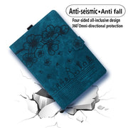 For OnePlus Pad / Pad Pro 12.1 Cartoon Sakura Cat Embossed Leather Tablet Case(Blue)
