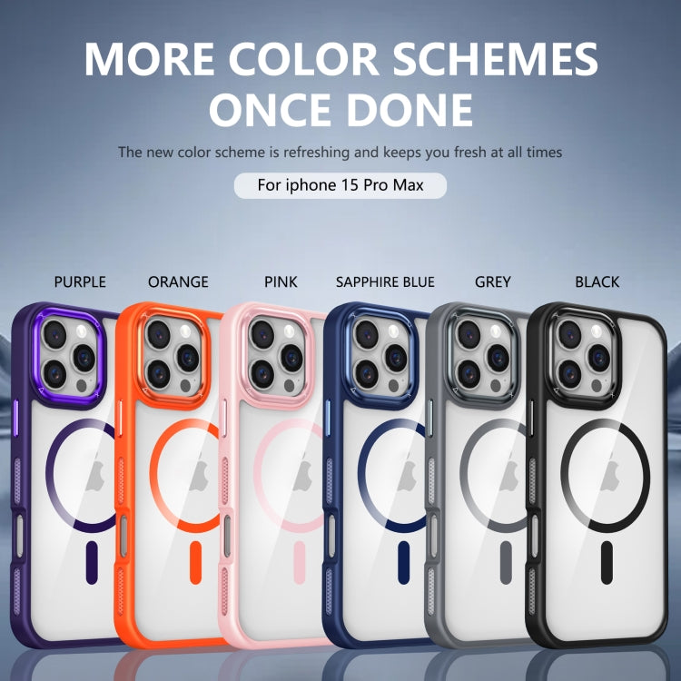 For iPhone 16 Pro Max Breathable Skin Feel Transparent MagSafe Magnetic Phone Case(Pink)