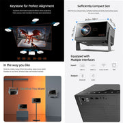 AUN A003 Pro 1920 x 1080P 350 Lumens Portable Home Theater LED HD Digital Projector, UK Plug(Grey)