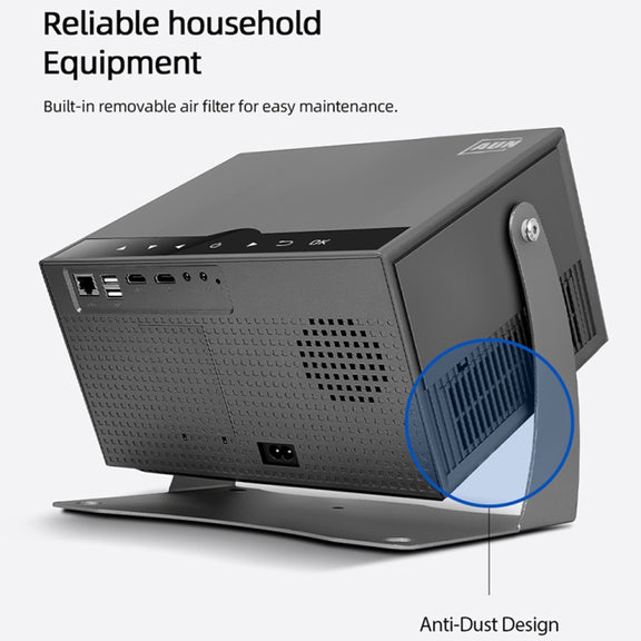 AUN A003 Pro 1920 x 1080P 350 Lumens Portable Home Theater LED HD Digital Projector, EU Plug(Grey)