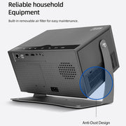 AUN A003 Pro 1920 x 1080P 350 Lumens Portable Home Theater LED HD Digital Projector, UK Plug(Grey)